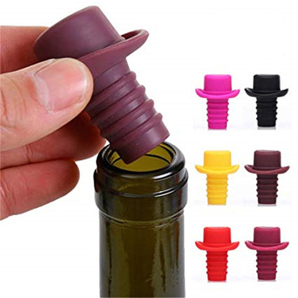 5Pcs Silicone Bottle Stoppers  - огляд і ціна Wine Beer Hat
