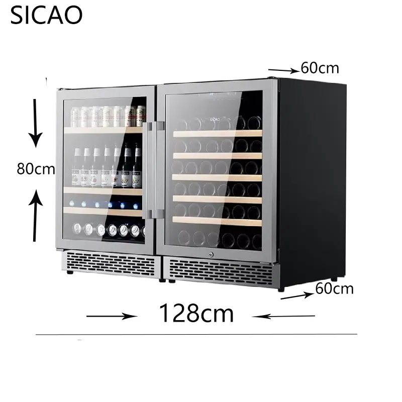 2 Door Wine Beer Fridge Glass  - огляд і ціна Wine Beer Dual Zone